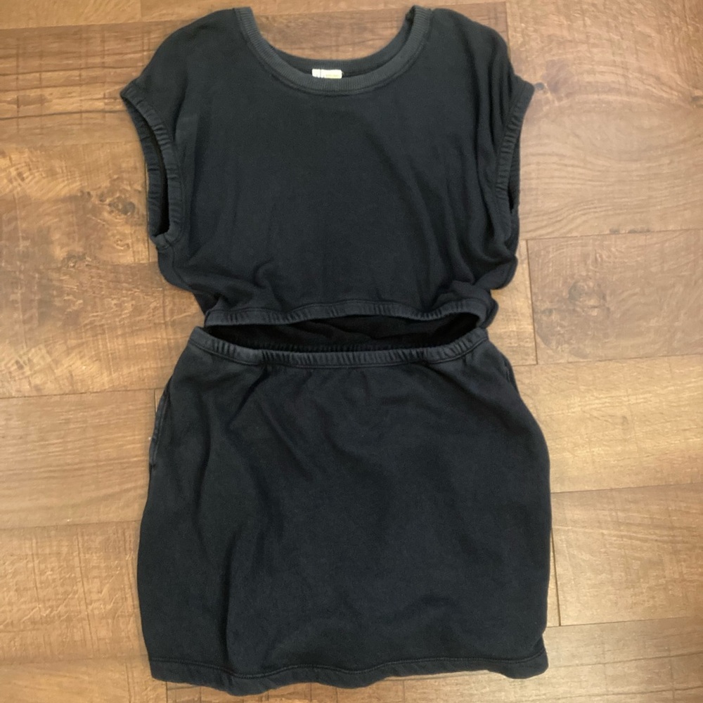 OFFLINE by Aerie Weekend Fleece Cut Out Dress Black Women’s M